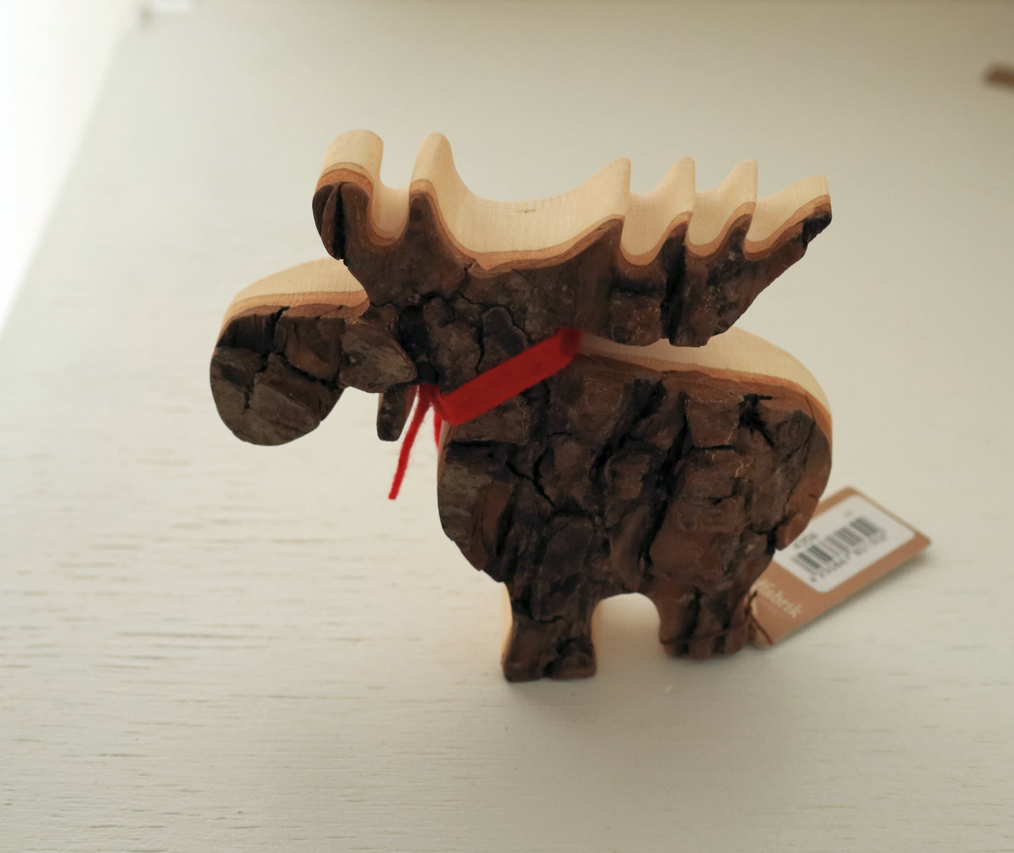 Winterliche Dekoration, Elch / Rentier aus Rindenholz