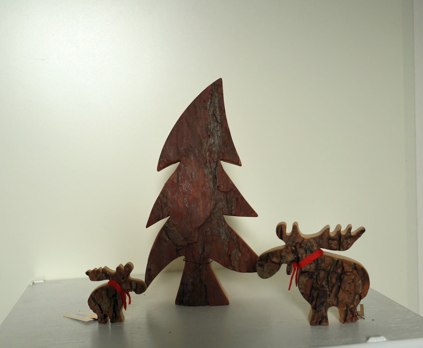 Winterliche Dekoration, Elch / Rentier aus Rindenholz