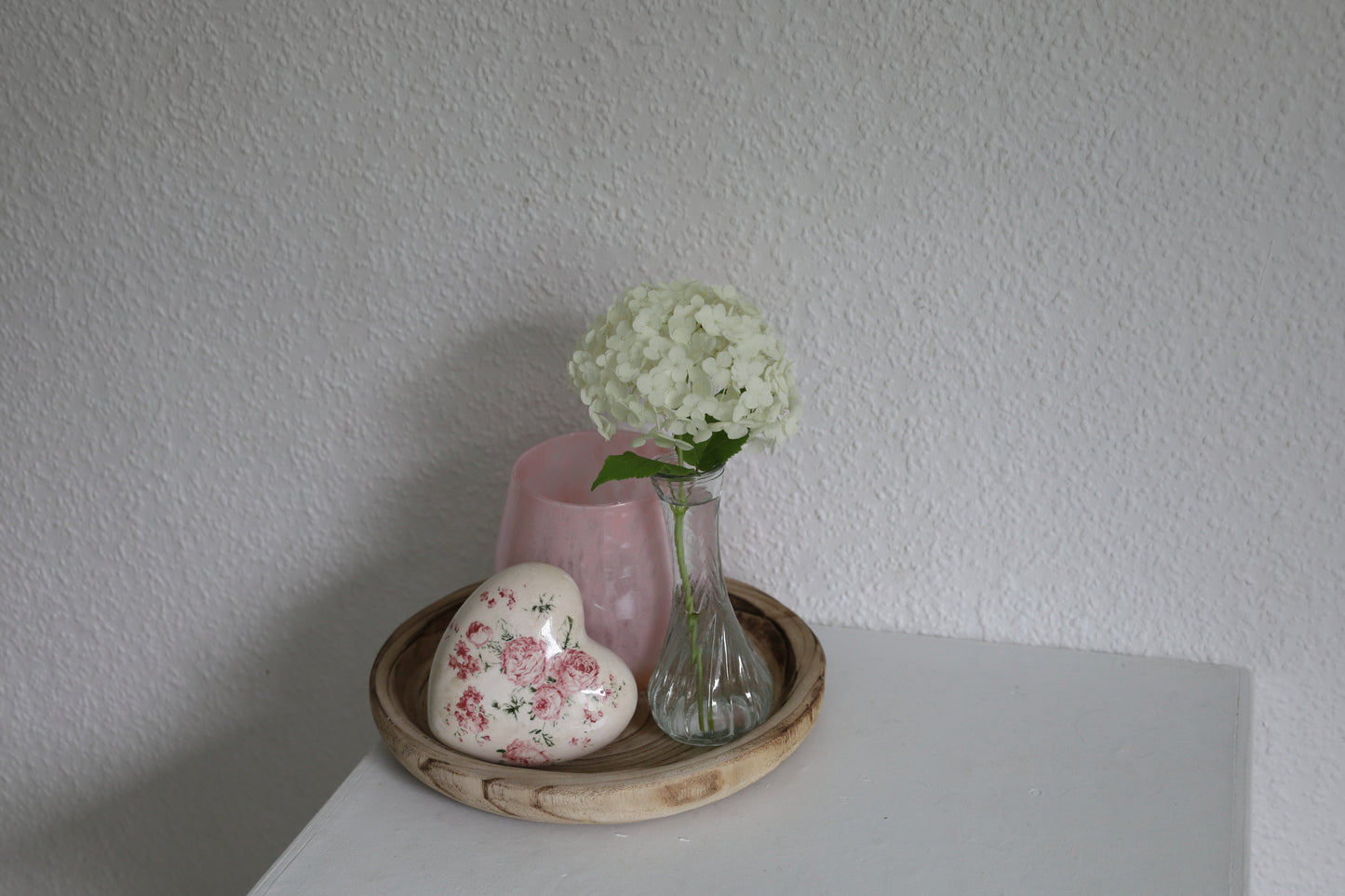 Keramik Herz Vintage Rosen Rosa - Clayre & Eef Deko Landhaus