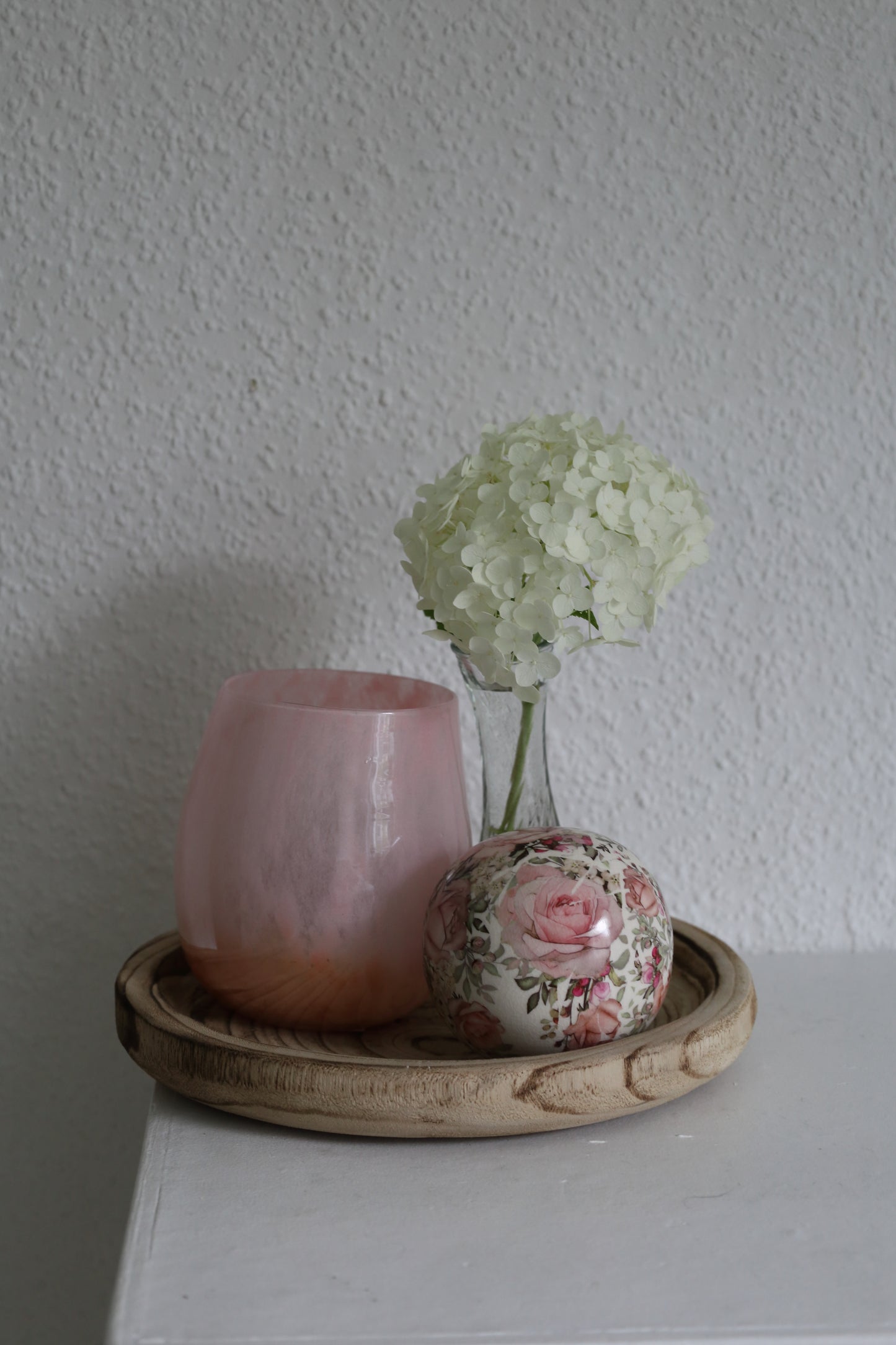 Dekorative Keramik-Kugel mit Rosenmotiv - Shabby Chic Landhaus Deko