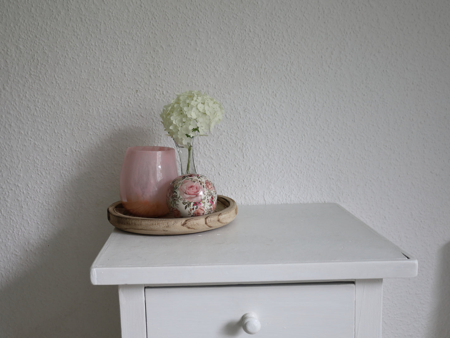 Dekorative Keramik-Kugel mit Rosenmotiv - Shabby Chic Landhaus Deko
