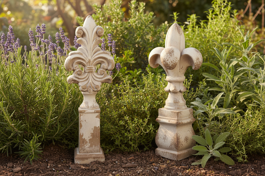 Gartendekoration Stele Französische Lilie - zarte Blüte