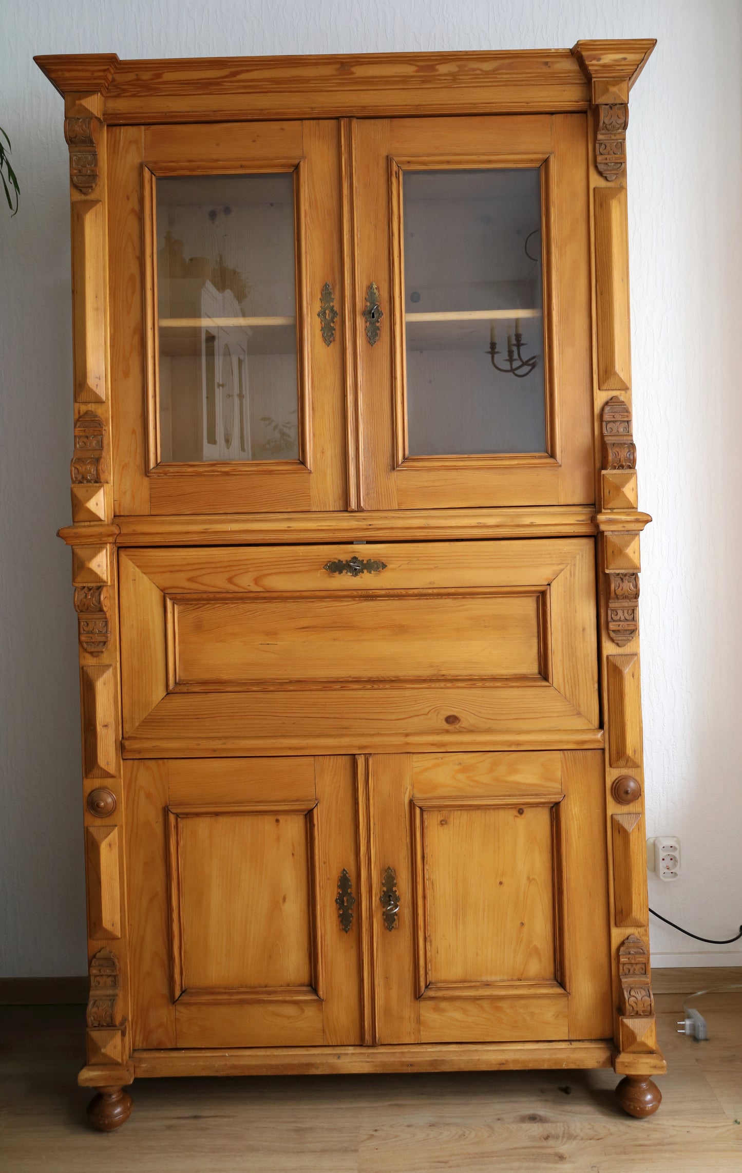 Antiker Sekretär Gründerzeit - Weichholz Schreibschrank restauriert