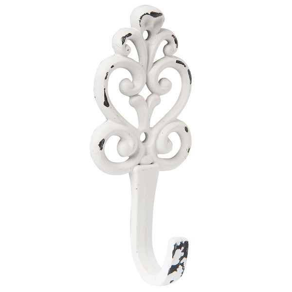 Wandhaken Shabby Chic Weiß - Garderobenhaken Eisen Landhausstil