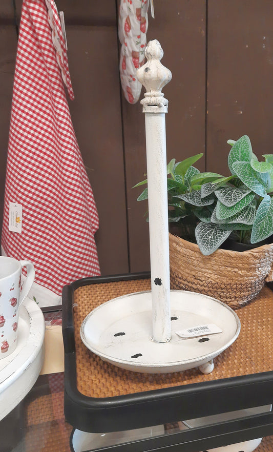 Küchenrollenhalter Eisen Weiß Shabby Chic - Vintage Zewahalter Landhaus