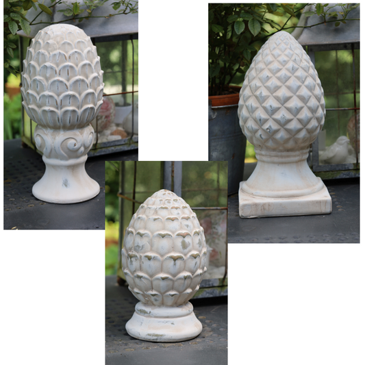 Pinienzapfen Terracotta - Garten-Deko Landhausstil für Balkon & Garten