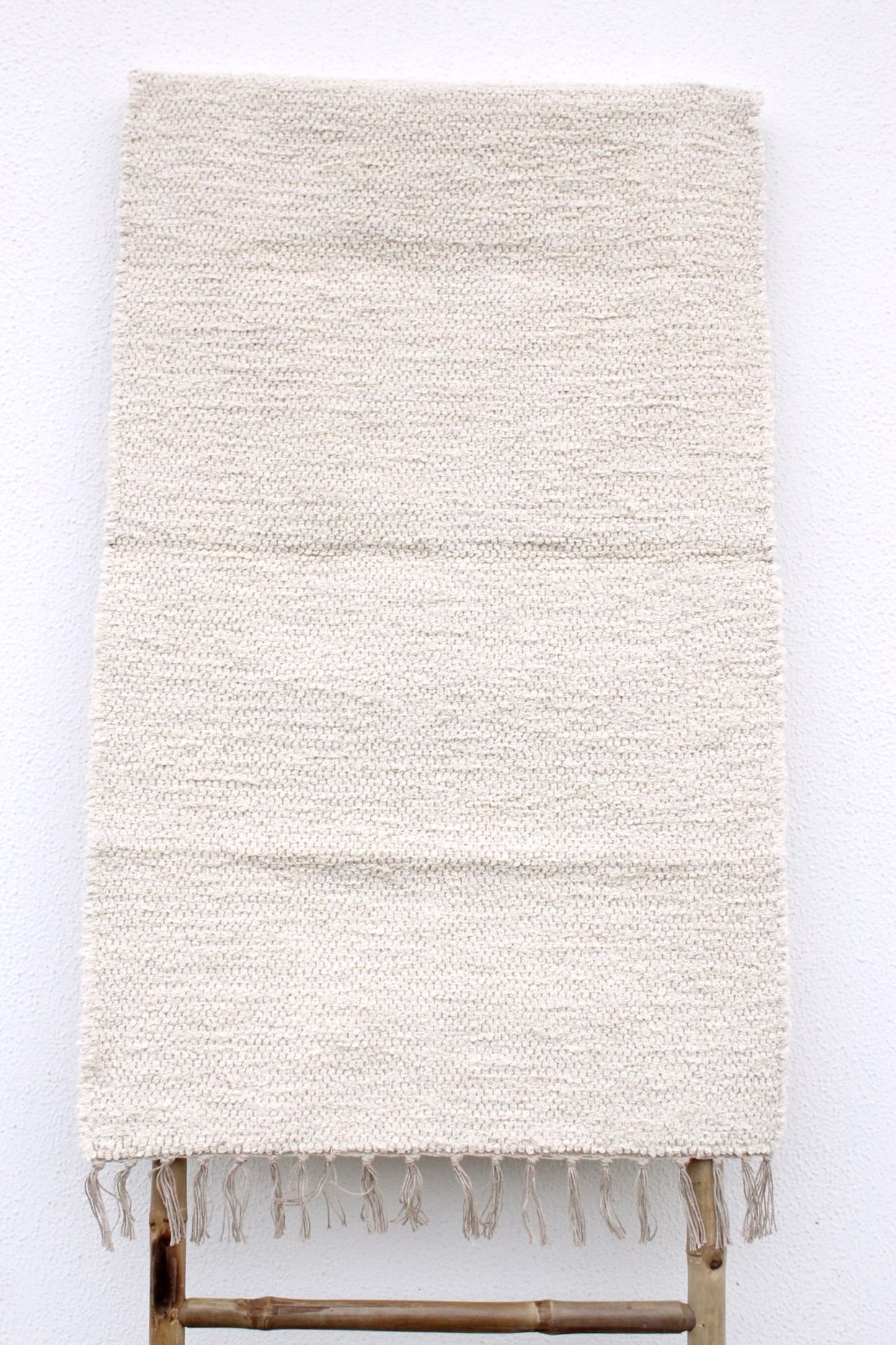 Handgeknüpfter Baumwollteppich Wollweiß - Landhausstil Teppich 100% Baumwolle