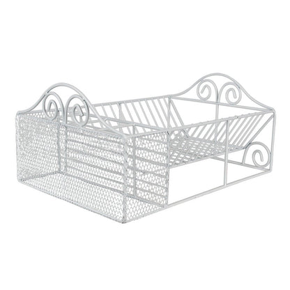 Abtropfgestell / Abtropfgitter Abtropfgestell Weiß Eisen - Abtropfgitter Landhausstil 39x27x18 cm Shabby Chic und Landhaus Deko bei www.Stein-Alt.de