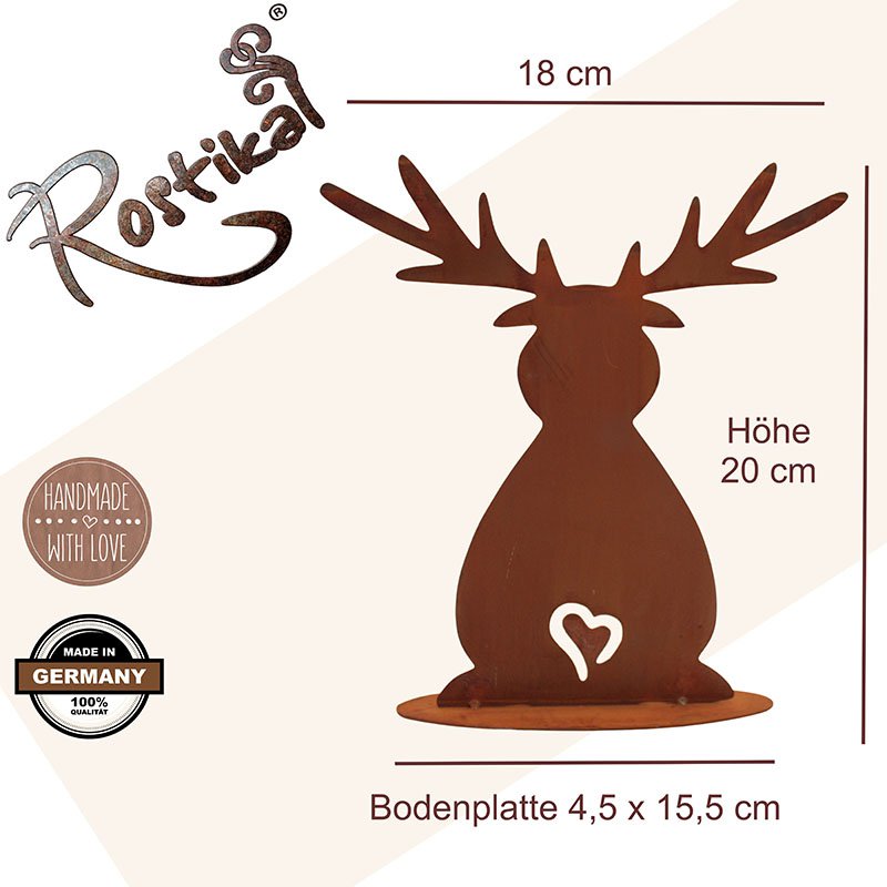 Edelrost Elch Rentier Weihnachtsdeko - Winterdekoration für Garten & Balkon