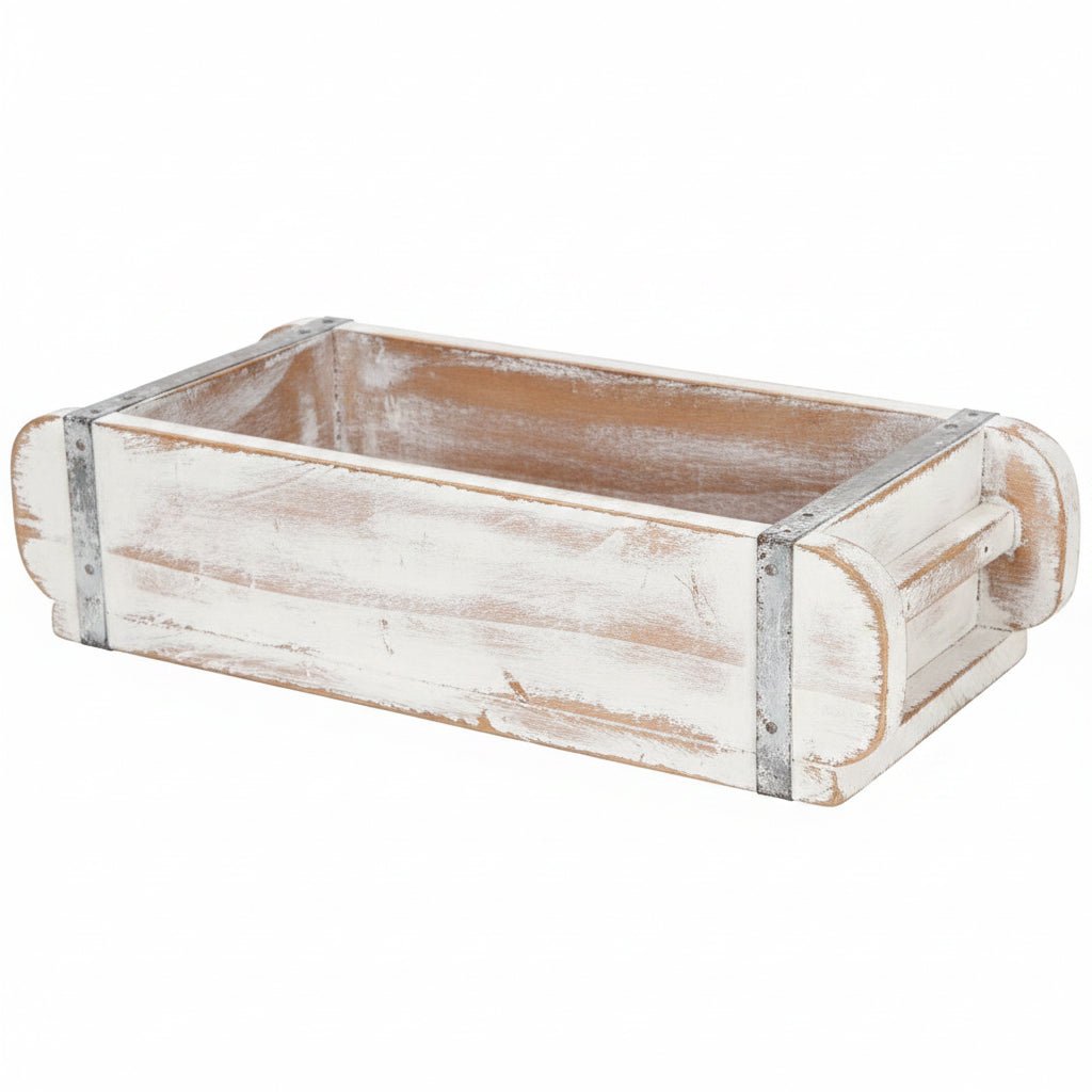 Ziegelform Alte Ziegelform aus Altholz in Weiß - Original Backsteinform 30x15x10 cm Shabby Chic und Landhaus Deko bei www.Stein-Alt.de
