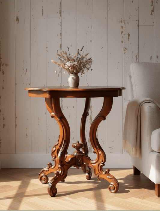 Beistelltisch Antiker Mahagoni Beistelltisch Louis-Philippe (1840–1870) Rot-Braun Shabby Chic und Landhaus Deko bei www.Stein-Alt.de