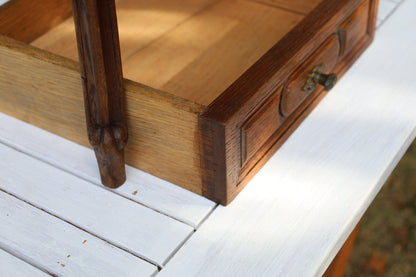Nachttisch / Schränkchen Antiker Nachttisch Louis XV Stil (1870-1890) - Nussbaum Schränkchen Shabby Chic und Landhaus Deko bei www.Stein-Alt.de
