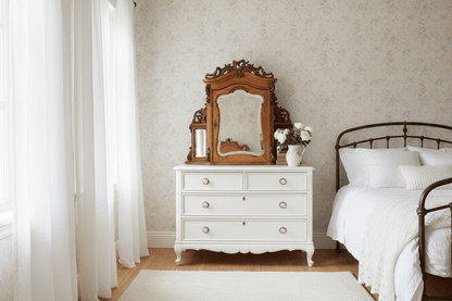Spiegelschrank / Hängeschrank Antiker Spiegelschrank Louis-Philipp Nussbaum 1840-1870 Shabby Chic und Landhaus Deko bei www.Stein-Alt.de