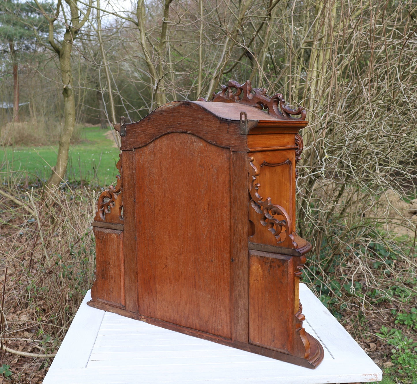 Antiker Spiegelschrank Louis-Philipp Nussbaum 1840-1870 {{ Shabby Chic und Landhaus Deko }} {{ www.Stein-Alt.de }}