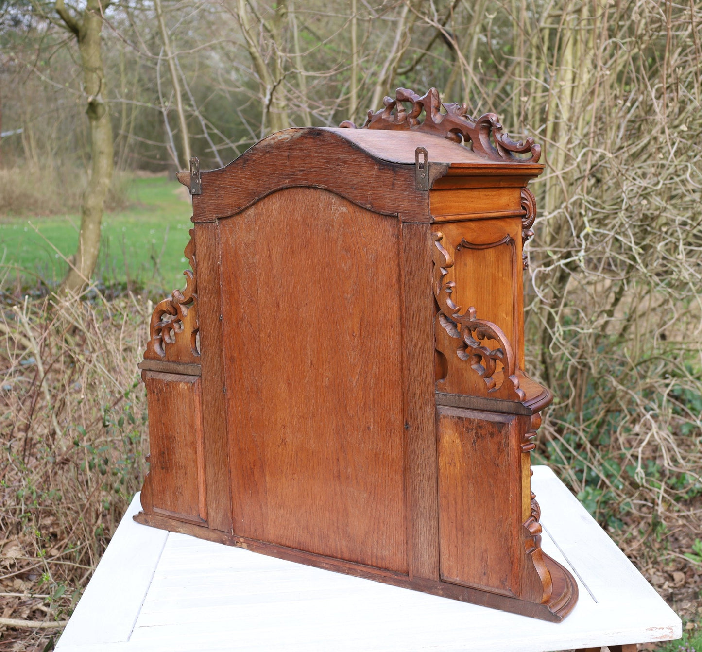Antiker Spiegelschrank Louis-Philipp Nussbaum 1840-1870 {{ Shabby Chic und Landhaus Deko }} {{ www.Stein-Alt.de }}