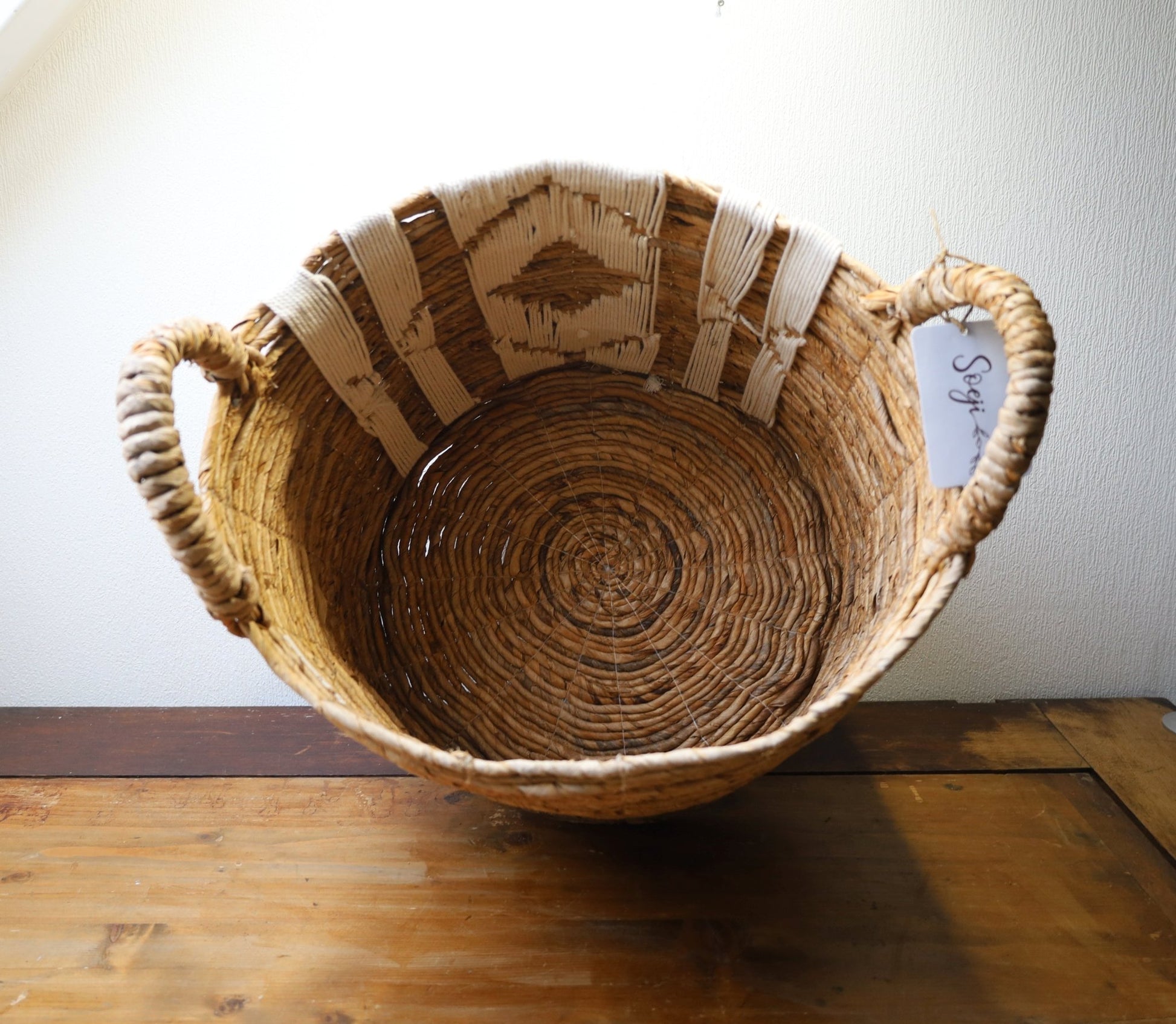 Aufbewahrungskorb Rund Natur - Wäschekorb Pflanzkorb Boho Landhausstil Ø 30/35/40 cm 34 x 40 cm {{ Shabby Chic und Landhaus Deko }} {{ www.Stein-Alt.de }}