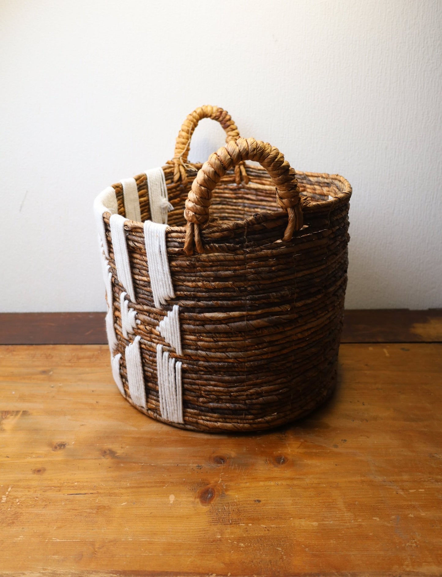 Aufbewahrungskorb Rund Natur - Wäschekorb Pflanzkorb Boho Landhausstil Ø 30/35/40 cm {{ Shabby Chic und Landhaus Deko }} {{ www.Stein-Alt.de }}