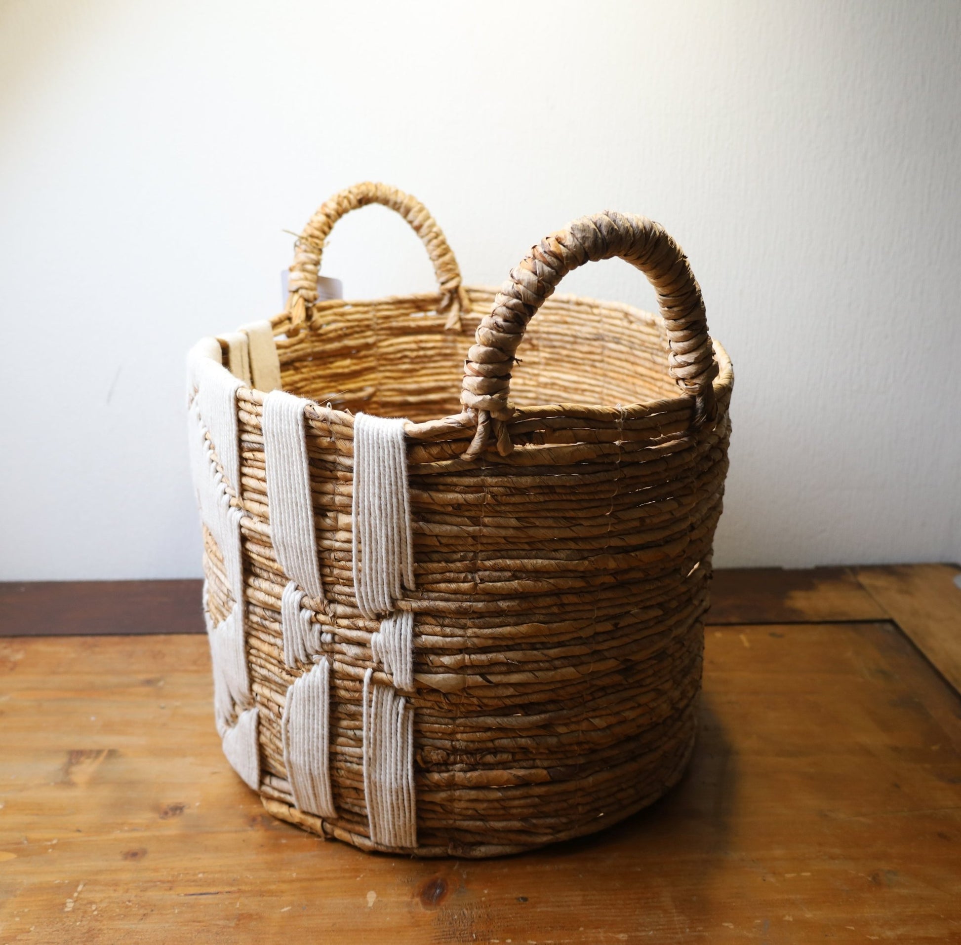 Aufbewahrungskorb Rund Natur - Wäschekorb Pflanzkorb Boho Landhausstil Ø 30/35/40 cm {{ Shabby Chic und Landhaus Deko }} {{ www.Stein-Alt.de }}