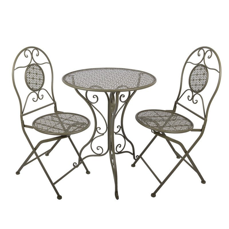 Bistro-Set 3-teilig Metall Landhausstil – Balkon & Garten Grün {{ Shabby Chic und Landhaus Deko }} {{ www.Stein-Alt.de }}