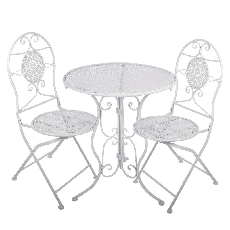 Bistro-Set 3-teilig Metall Landhausstil – Balkon & Garten {{ Shabby Chic und Landhaus Deko }} {{ www.Stein-Alt.de }}