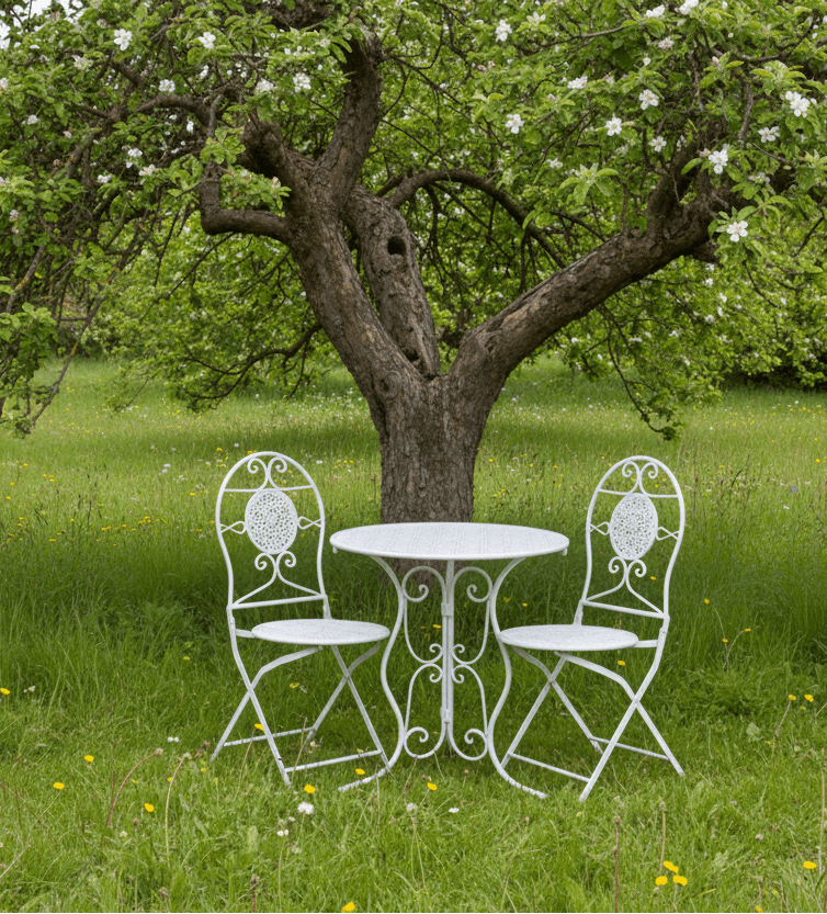 Bistro-Set 3-teilig Metall Landhausstil – Balkon & Garten {{ Shabby Chic und Landhaus Deko }} {{ www.Stein-Alt.de }}