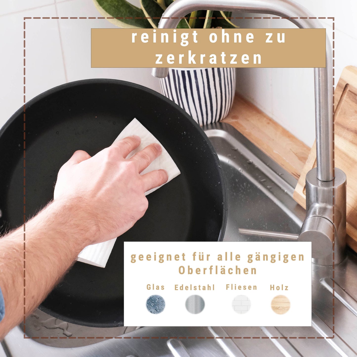 Zero Waste Schwammtücher - Bio Baumwolle & Holz, kompostierbar