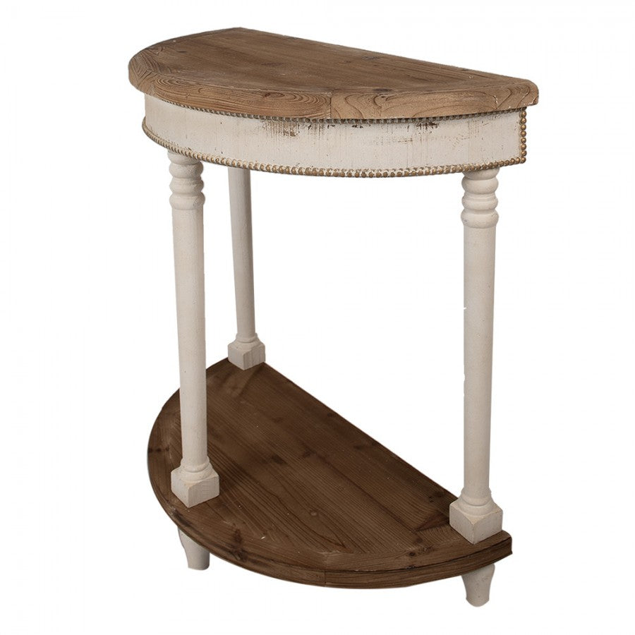 Konsolentisch Weiß Braun 83x40x87 cm - Shabby Chic Beistelltisch mit Ablage