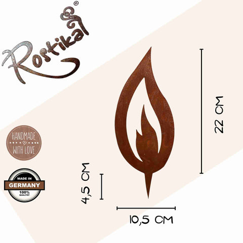 Edelrost Flamme Winterdekoration - Weihnachtsdeko für Balkon & Garten