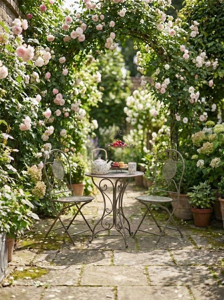 Bistro-Set 3-teilig Metall Landhausstil – Balkon & Garten {{ Shabby Chic und Landhaus Deko }} {{ www.Stein-Alt.de }}