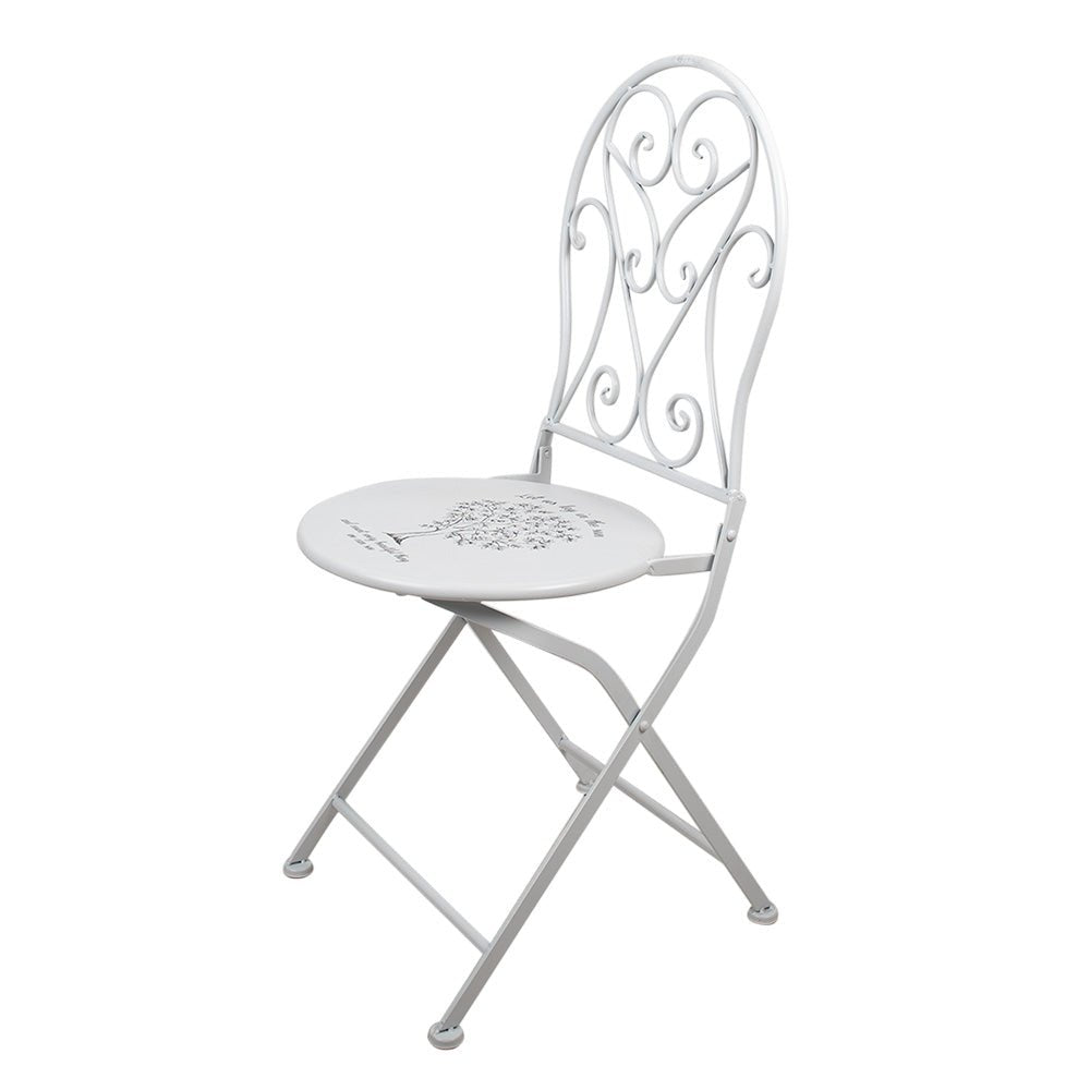 Bistro Set Garten - Runder Tisch mit 2 Stühlen, Eisen Weiß, Landhausstil {{ Shabby Chic und Landhaus Deko }} {{ www.Stein-Alt.de }}