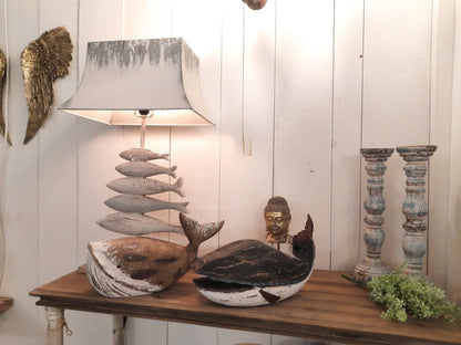 Figur Blauwal Skulptur aus Holz - Maritime Deko im Vintage-Stil Shabby Chic und Landhaus Deko bei www.Stein-Alt.de