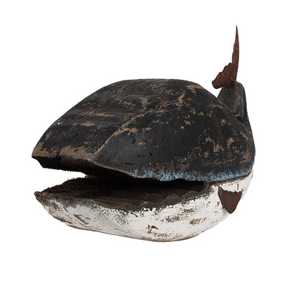 Figur Blauwal Skulptur aus Holz - Maritime Deko im Vintage-Stil Shabby Chic und Landhaus Deko bei www.Stein-Alt.de
