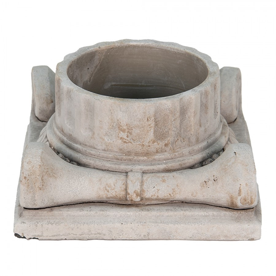 Pflanztopf Steinguss Grau - Klassische Säule für Balkon & Garten