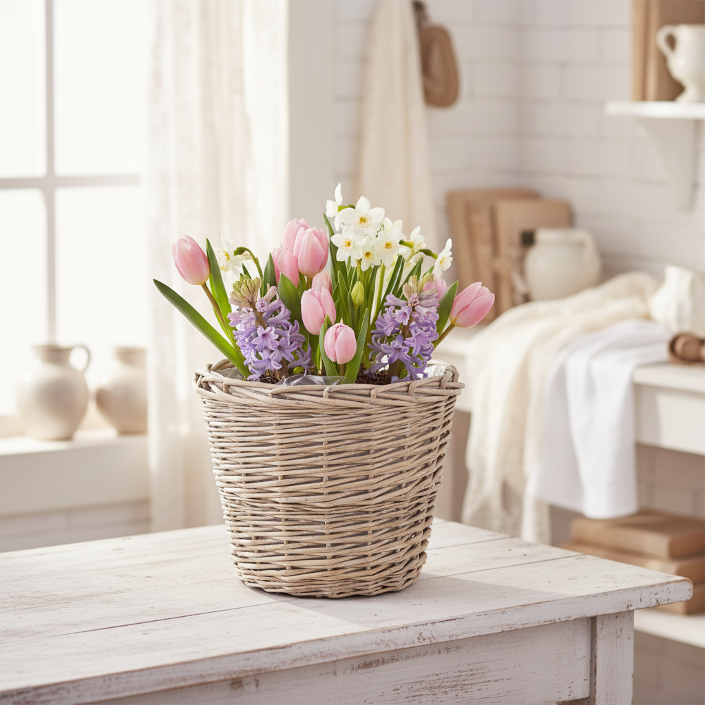 Rattan Pflanztopf 3er Set – Boho Übertopf Beige | Clayre & Eef {{ Shabby Chic und Landhaus Deko }} {{ www.Stein-Alt.de The cosy Cottage }}