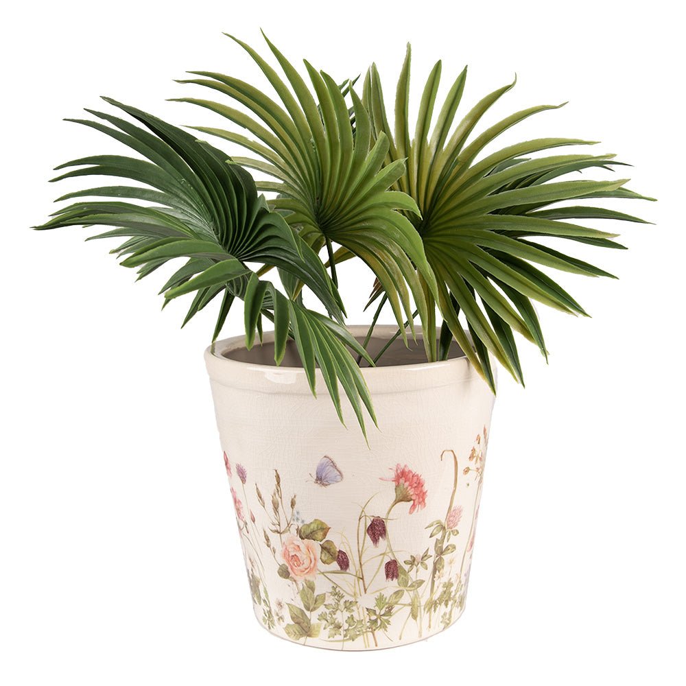 Blumentopf Frühlingswiese - Dekorativer Übertopf im Landhausstil {{ Shabby Chic und Landhaus Deko }} {{ www.Stein-Alt.de }}