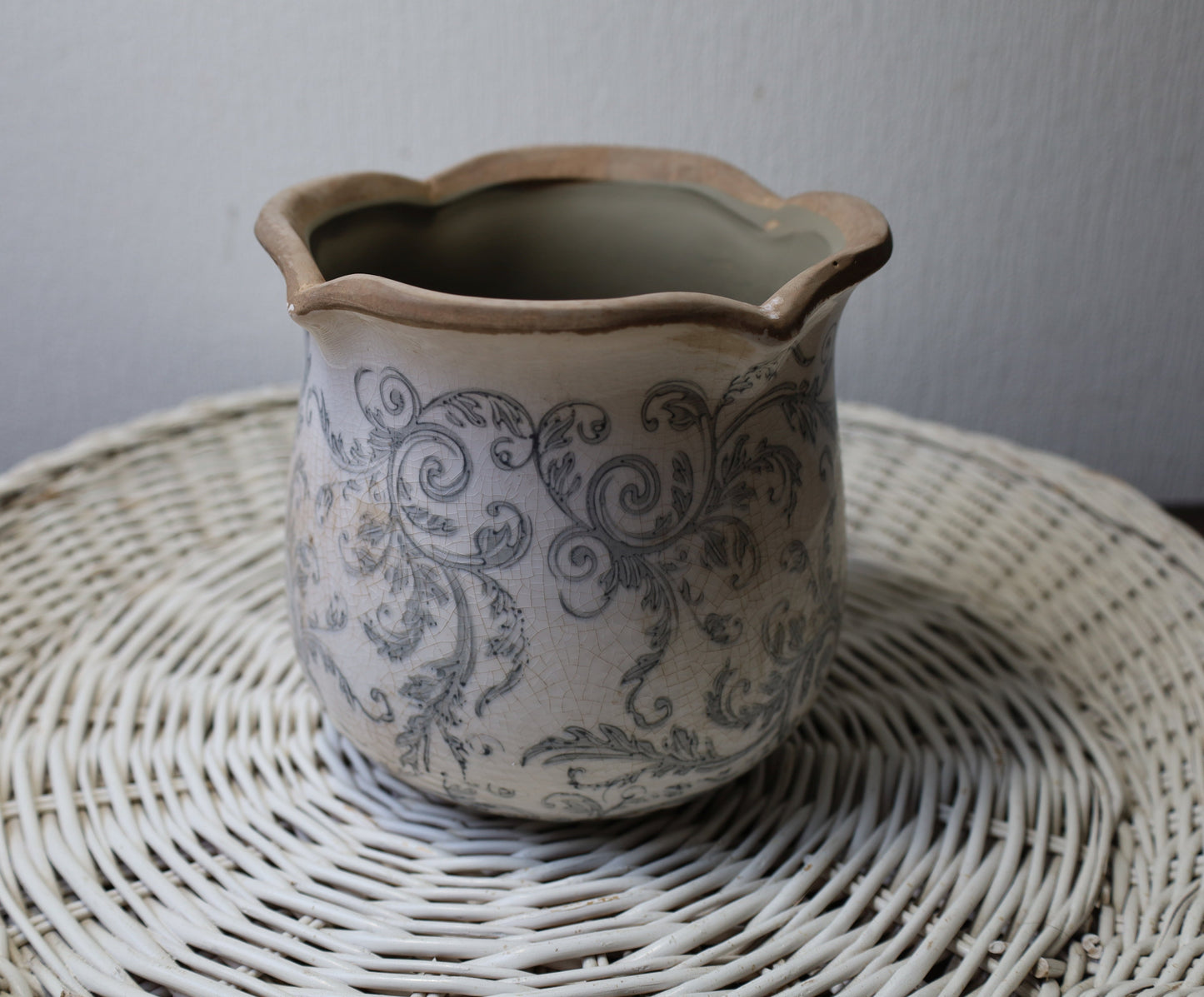 Blumentopf Grau · Keramik · Ø 15 x 14 cm · Clayre & Eef