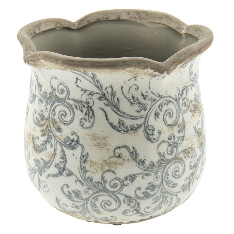 Blumentopf Grau · Keramik · Ø 15 x 14 cm · Clayre & Eef