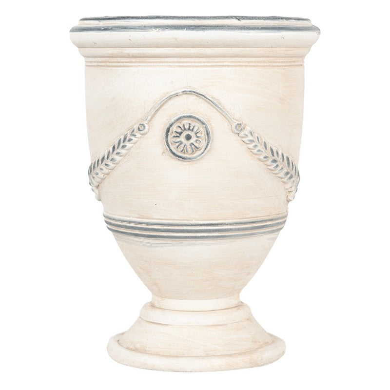 Pflanztopf Maritim Beige Grau-Blau | Shabby Chic Cottage | Magnesiumoxid | Außen {{ Shabby Chic und Landhaus Deko }} {{ www.Stein-Alt.de The cosy Cottage }}
