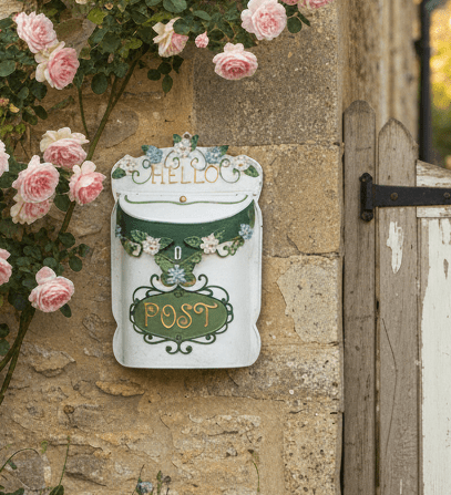 Briefkasten Weiß Metall – Clayre & Eef | 27×10×42 cm {{ Shabby Chic und Landhaus Deko }} {{ www.Stein-Alt.de }}