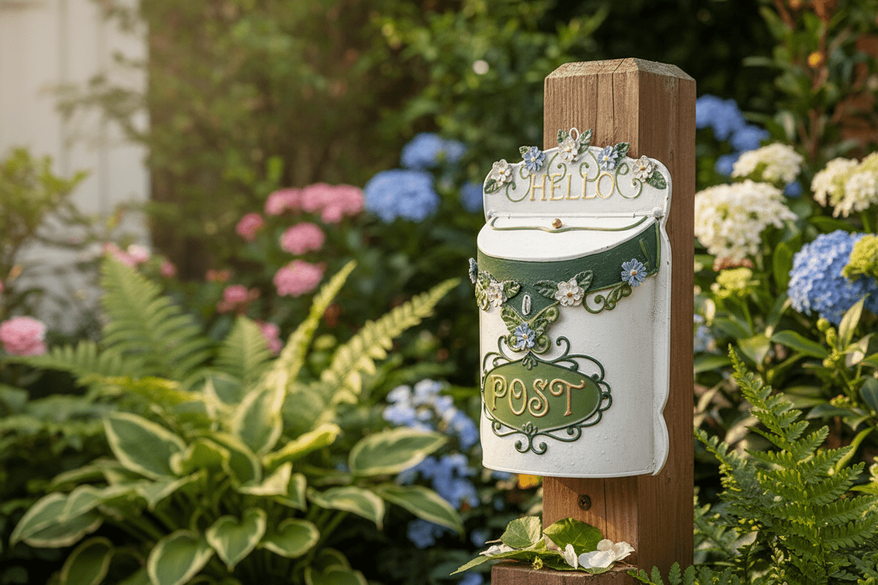 Briefkasten Weiß Metall – Clayre & Eef | 27×10×42 cm {{ Shabby Chic und Landhaus Deko }} {{ www.Stein-Alt.de }}
