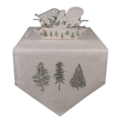 Brotkorb / Brötchenkorb Brotkorb Baumwolle Winterwald Weihnachten Beige-Grün 35x35 cm Shabby Chic und Landhaus Deko bei www.Stein-Alt.de