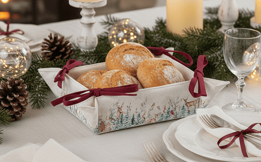 Brotkorb Hirsche im Winterwald - Clayre & Eef Landhaus-Stil {{ Shabby Chic und Landhaus Deko }} {{ www.Stein-Alt.de }}