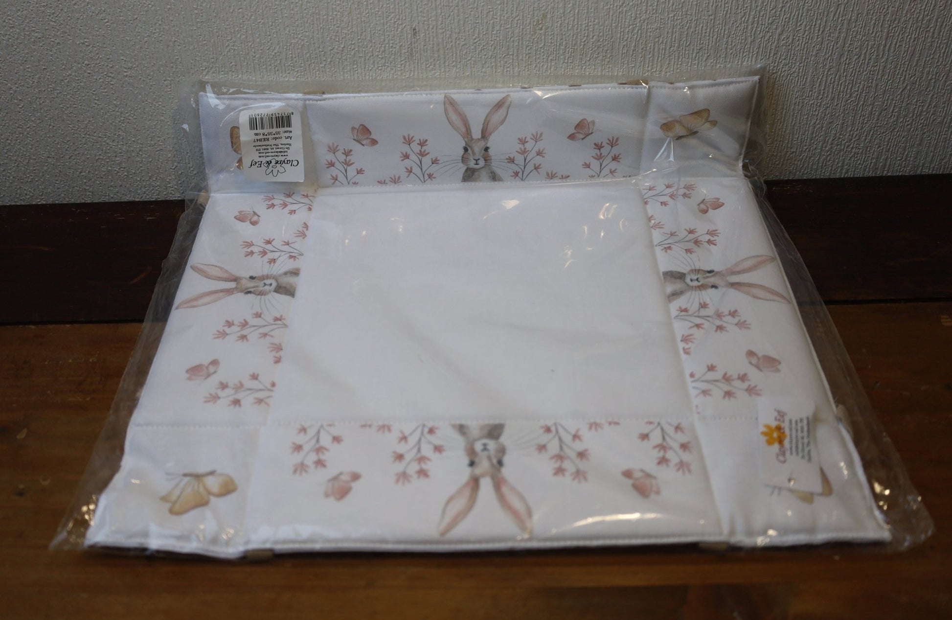 Brotkorb Ostern mit Häschen-Motiv - Beige Baumwolle im Landhausstil {{ Shabby Chic und Landhaus Deko }} {{ www.Stein-Alt.de }}