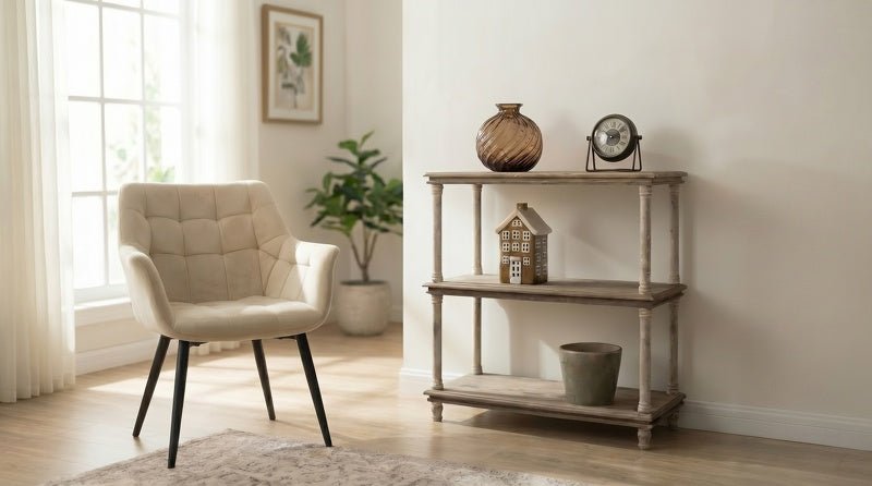 Bücherregal Holz 110x40x113 cm - Shabby Chic Fächerregal Landhausstil {{ Shabby Chic und Landhaus Deko }} {{ www.Stein-Alt.de }}