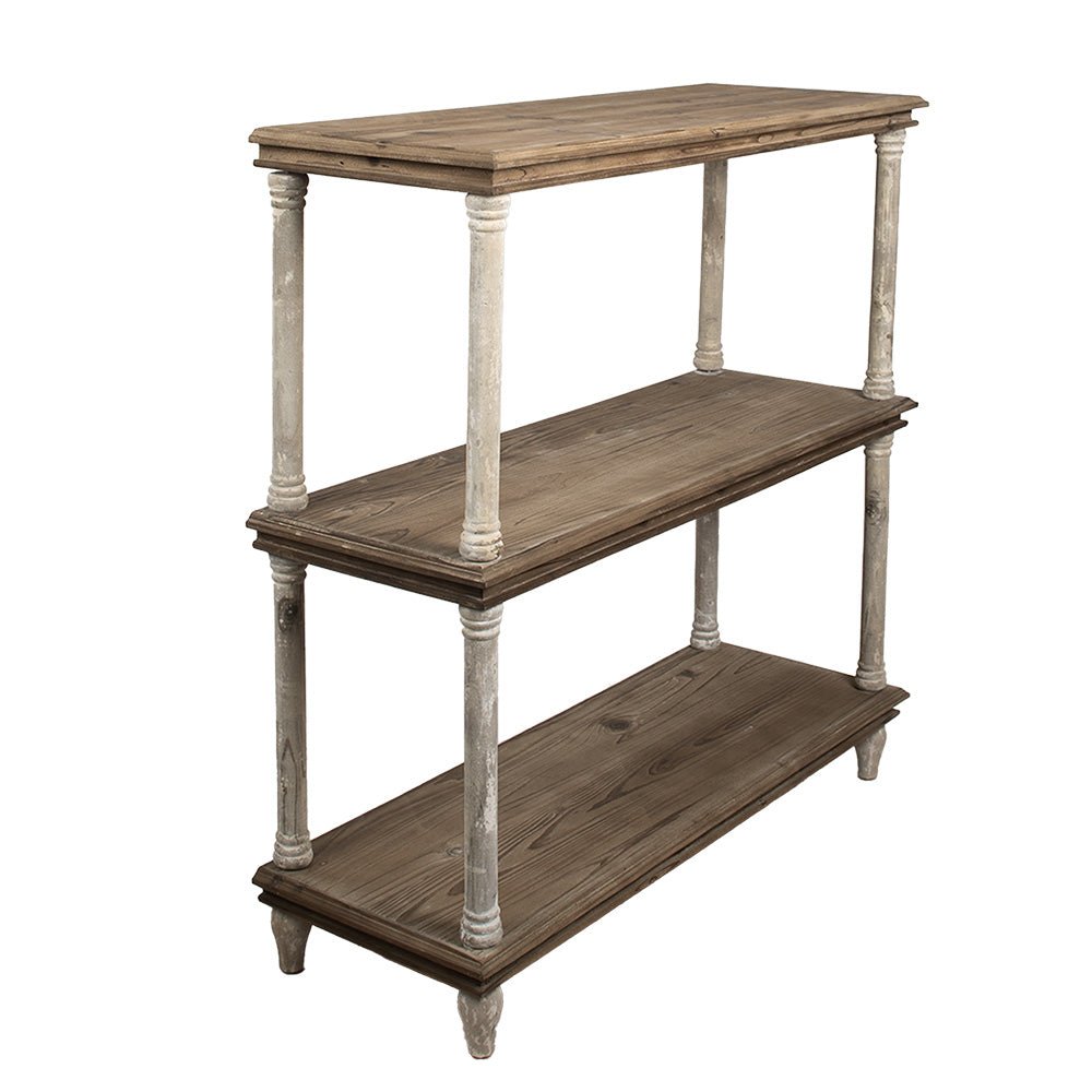 Bücherregal Holz 110x40x113 cm - Shabby Chic Fächerregal Landhausstil {{ Shabby Chic und Landhaus Deko }} {{ www.Stein-Alt.de }}