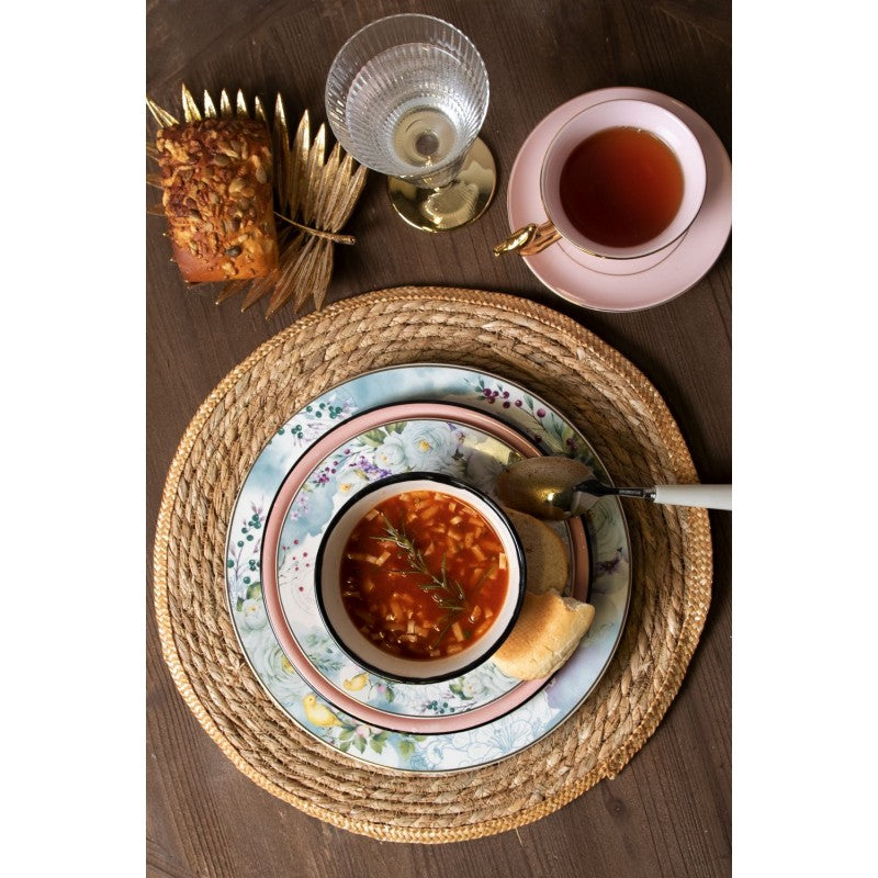 Porzellan Geschirr Blumen & Schmetterlinge Blau-Weiß - Landhausstil Mix & Match