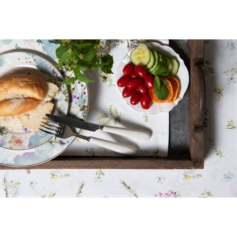 Porzellan Geschirr Blumen & Schmetterlinge Blau-Weiß - Landhausstil Mix & Match