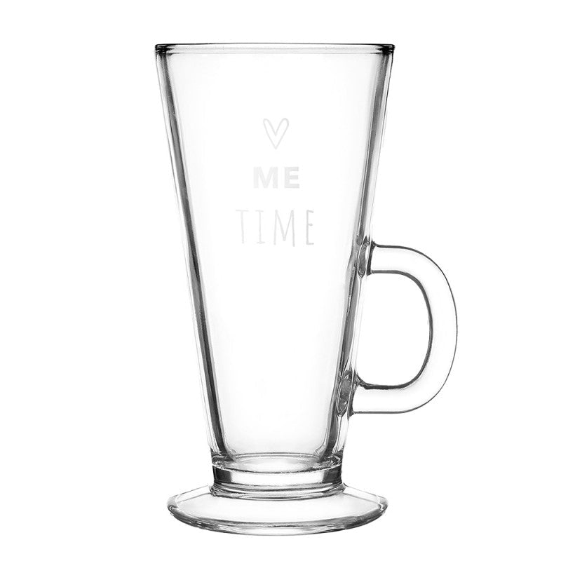 Cafeglas / Teeglas mit Henkel 250ml "Me Time" - Landhausstil {{ Shabby Chic und Landhaus Deko }} {{ www.Stein-Alt.de }}