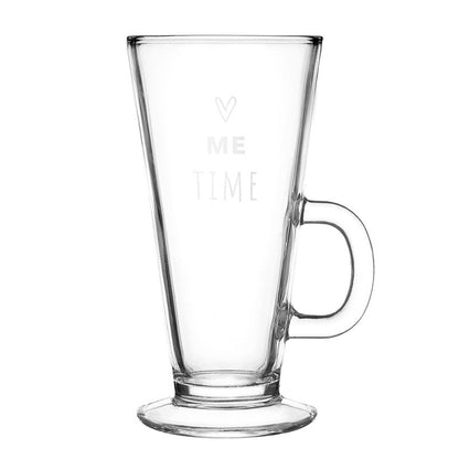 Becher, Tasse Cafeglas / Teeglas mit Henkel 250ml "Me Time" - Landhausstil Shabby Chic und Landhaus Deko bei www.Stein-Alt.de