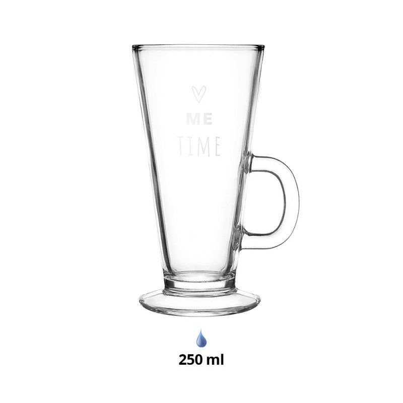 Teeglas mit Henkel 250ml "Me Time" - Landhausstil